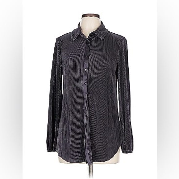 Ro & De Metallic Pleated Top - Picture 1 of 5